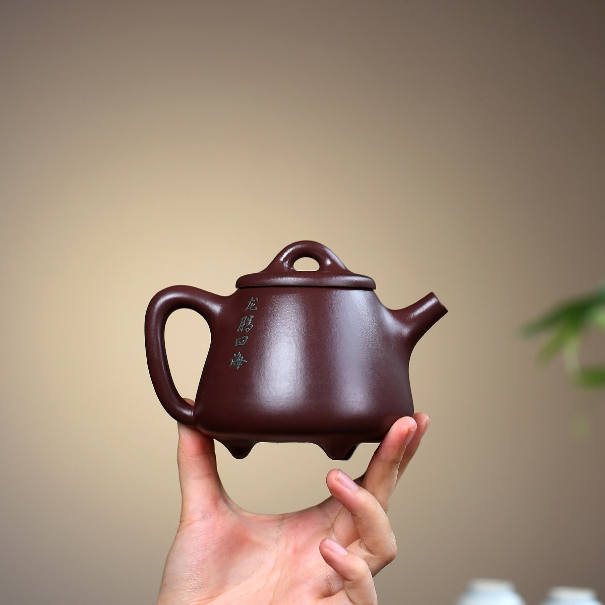 SILINE Master Handmade Yixing Zisha Clay Teapot -350ml,Zini  国工周丽华,高石瓢·龙腾四海
