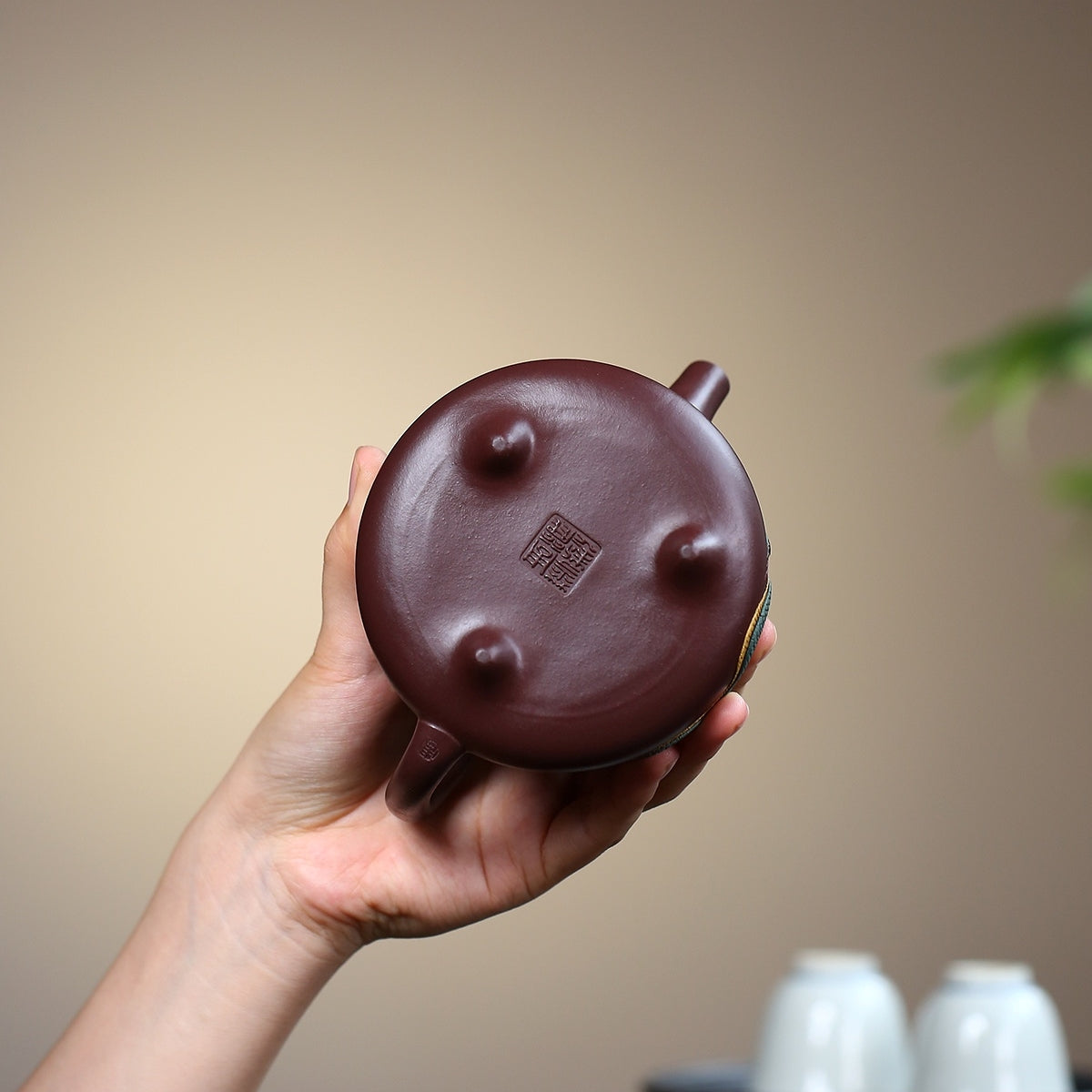 SILINE Master Handmade Yixing Zisha Clay Teapot -350ml,Zini  国工周丽华,高石瓢·龙腾四海