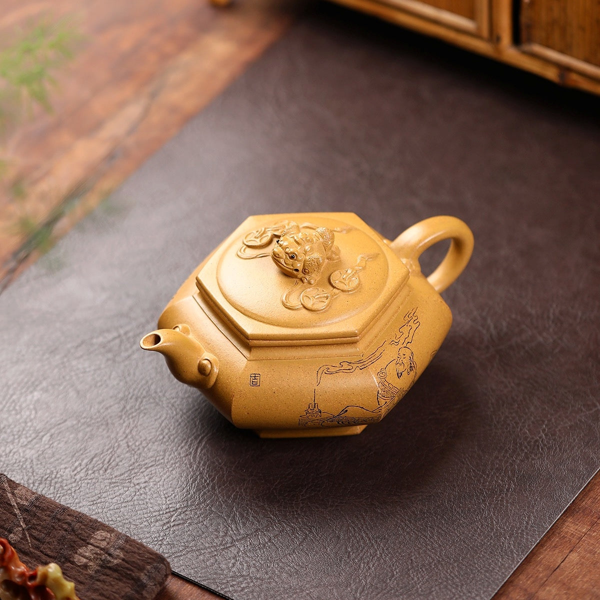 SILINE Professor Master Handmade Yixing Zisha Clay Teapot -400ml,Duanni 正高刘军,金蟾纳福