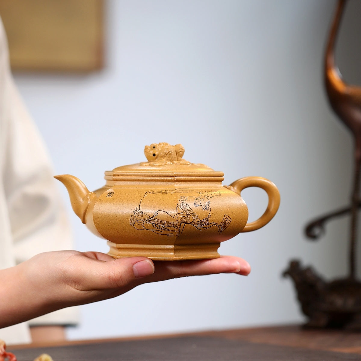 SILINE Professor Master Handmade Yixing Zisha Clay Teapot -400ml,Duanni 正高刘军,金蟾纳福