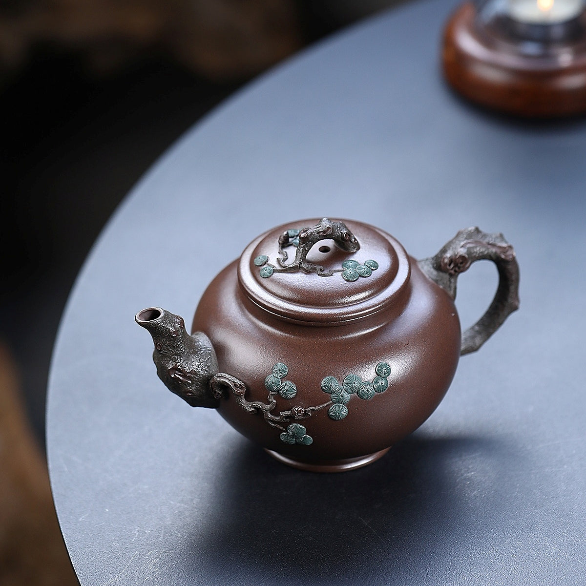 SILINE Professor Master Handmade Yixing Zisha Clay Teapot -400ml,Zini 正高刘军,松报春