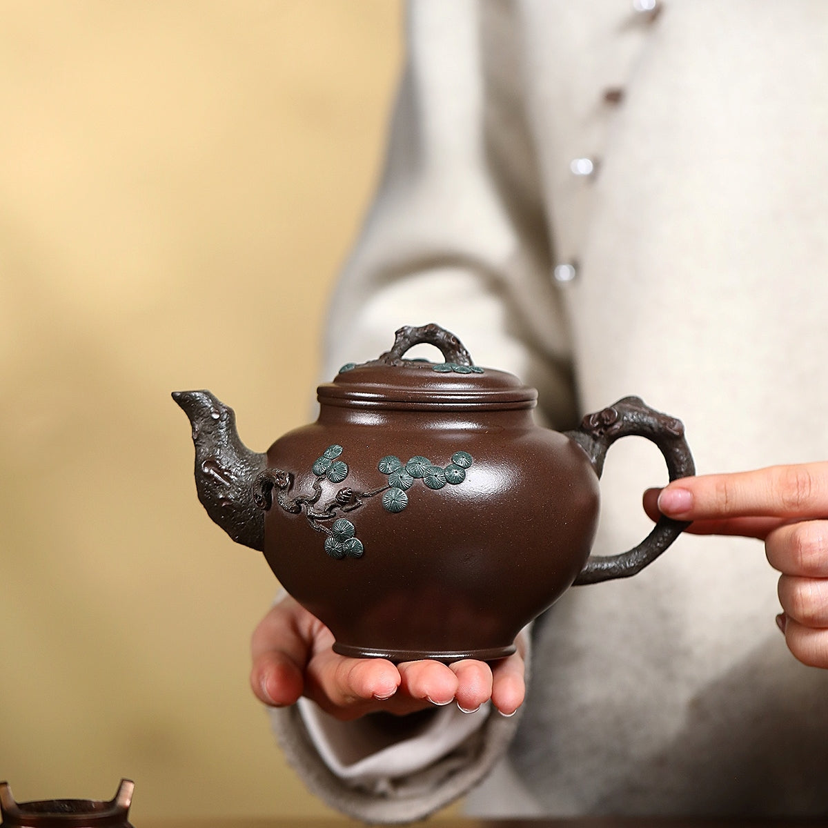 SILINE Professor Master Handmade Yixing Zisha Clay Teapot -400ml,Zini 正高刘军,松报春