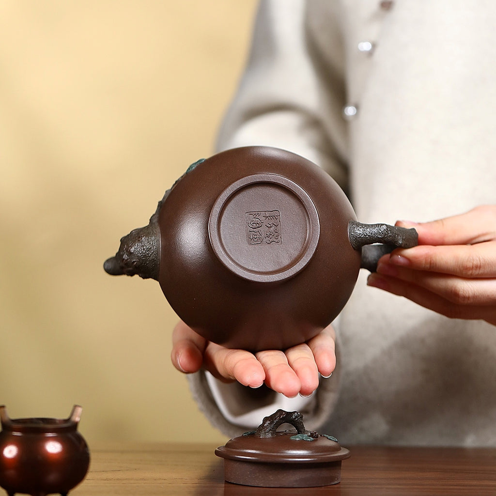 SILINE Professor Master Handmade Yixing Zisha Clay Teapot -400ml,Zini 正高刘军,松报春