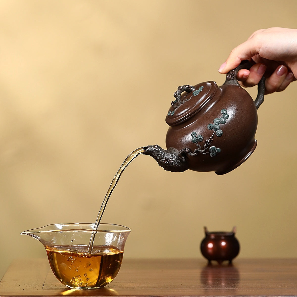 SILINE Professor Master Handmade Yixing Zisha Clay Teapot -400ml,Zini 正高刘军,松报春