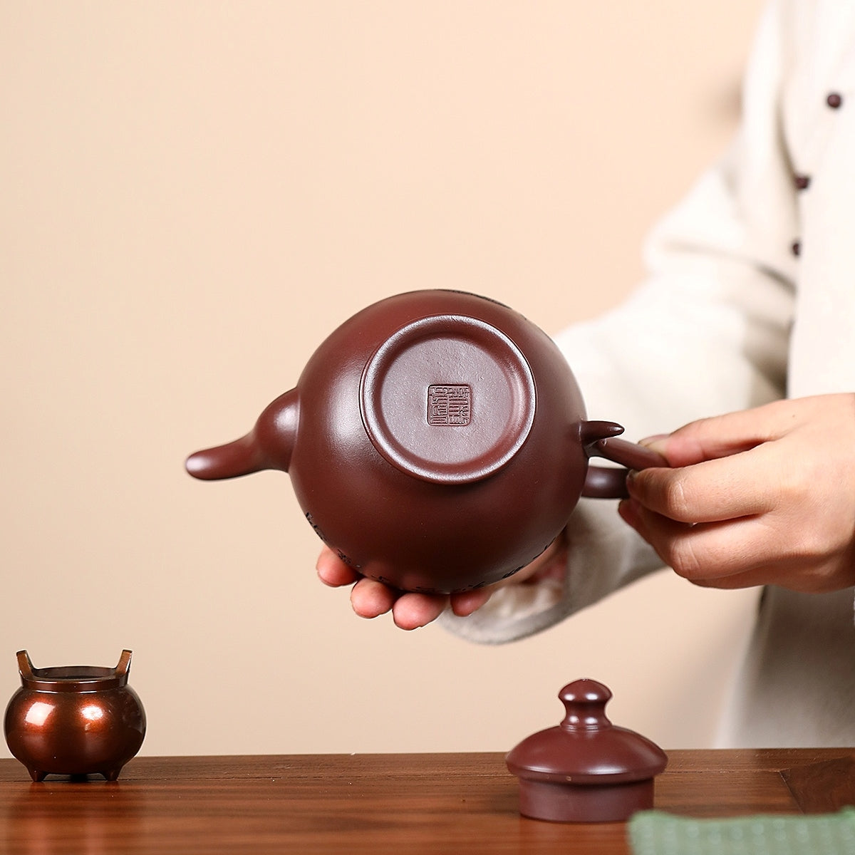 SILINE Master Handmade Yixing Zisha Clay Teapot -290ml,Zini 国工周丽华,龙凤呈祥