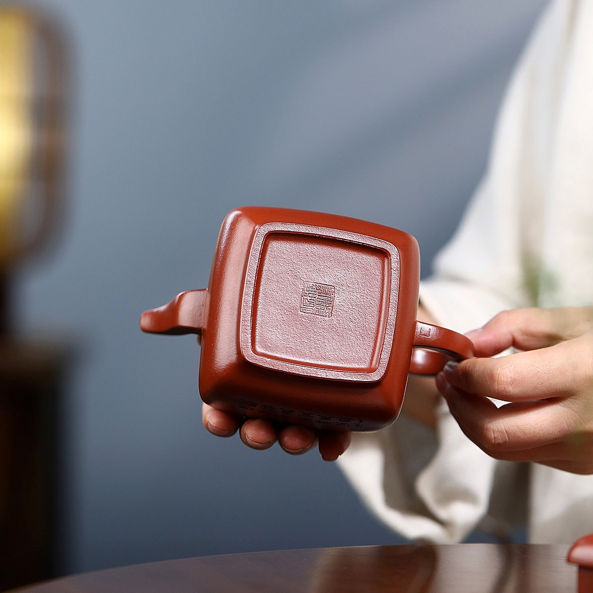SILINE Master Handmade Yixing Zisha Clay Teapot -400ml,Qingshuini 国工姚黎明,墩方