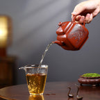 SILINE Master Handmade Yixing Zisha Clay Teapot -400ml,Qingshuini 国工姚黎明,墩方