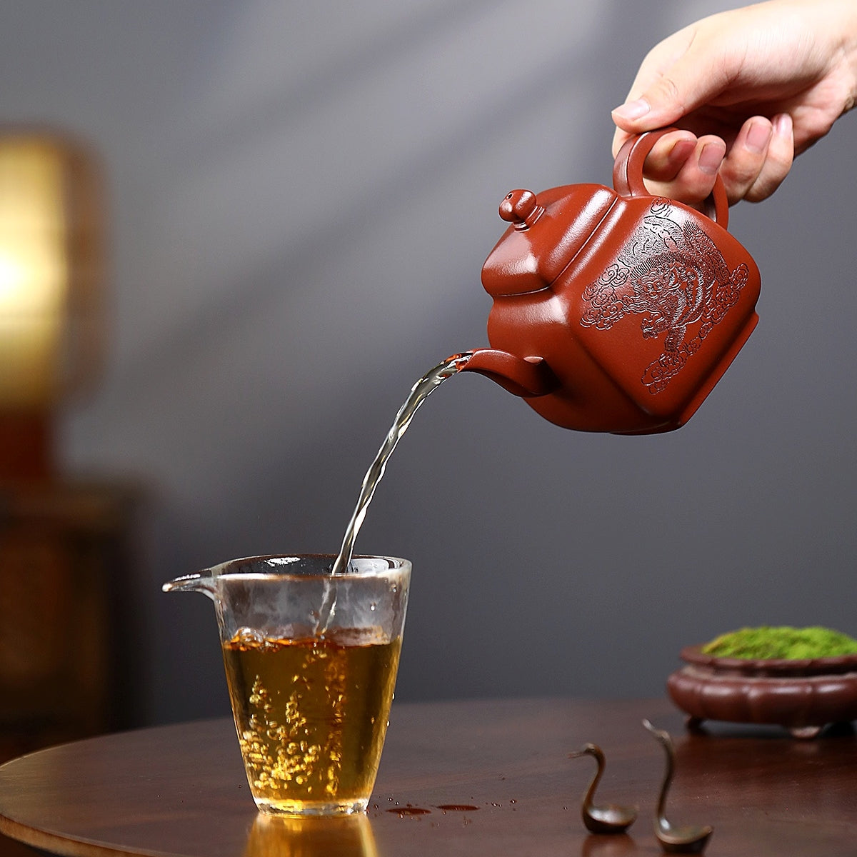 SILINE Master Handmade Yixing Zisha Clay Teapot -400ml,Qingshuini 国工姚黎明,墩方