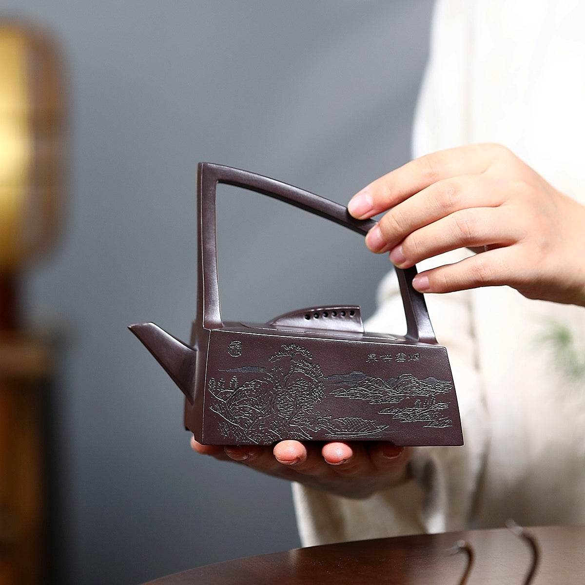 SILINE Master Handmade Yixing Zisha Clay Teapot -400ml,Zini 国工姚黎明,一帆风顺