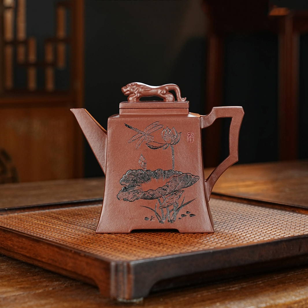 SILINE Professor Master Handmade Yixing Zisha Clay Teapot -320ml,Zini 正高沈建军,豹方