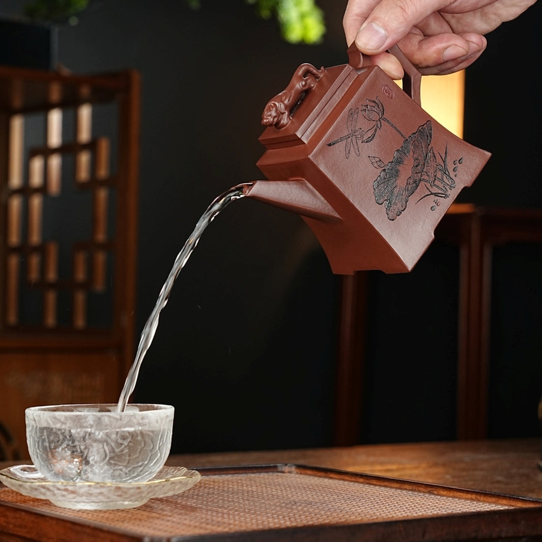 SILINE Professor Master Handmade Yixing Zisha Clay Teapot -320ml,Zini 正高沈建军,豹方