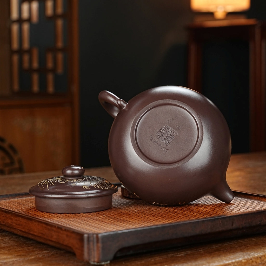 SILINE Professor Master Handmade Yixing Zisha Clay Teapot -450ml,Zini 正高沈建军,仿古