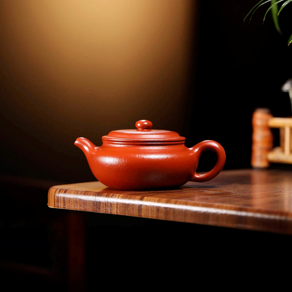 SILINE Master Handmade Yixing Zisha Clay Teapot -250ml,Zhuni  国工吴伟明,扁腹