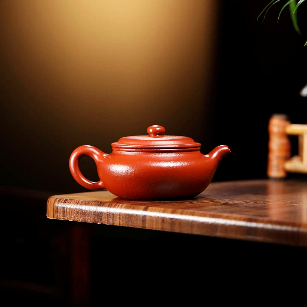 SILINE Master Handmade Yixing Zisha Clay Teapot -250ml,Zhuni  国工吴伟明,扁腹