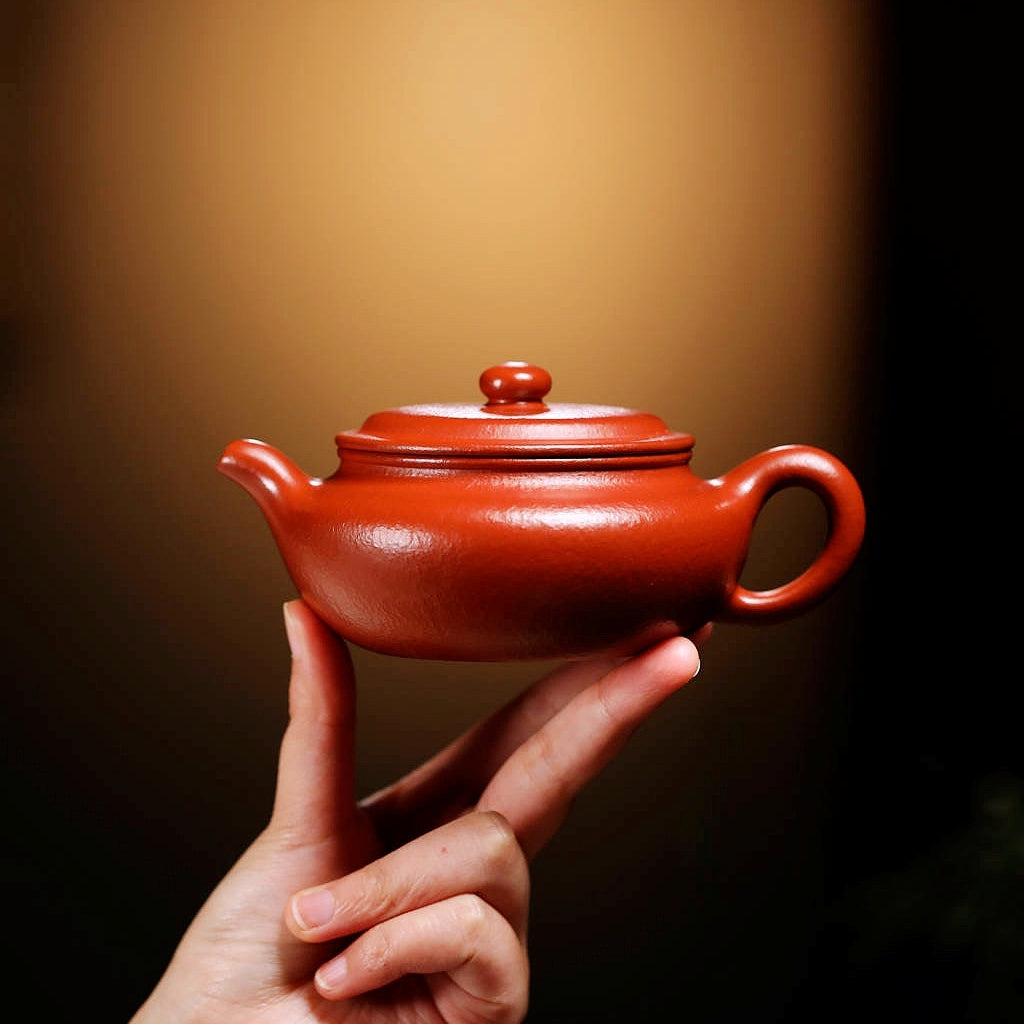 SILINE Master Handmade Yixing Zisha Clay Teapot -250ml,Zhuni  国工吴伟明,扁腹