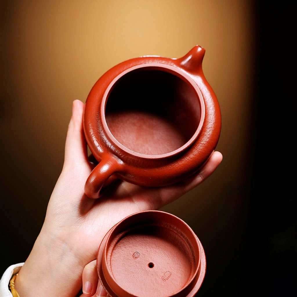 SILINE Master Handmade Yixing Zisha Clay Teapot -250ml,Zhuni  国工吴伟明,扁腹