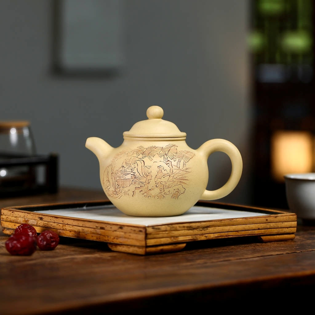 SILINE Master Handmade Yixing Zisha Clay Teapot -350ml,Luni  国工吴伟明,大亨掇球