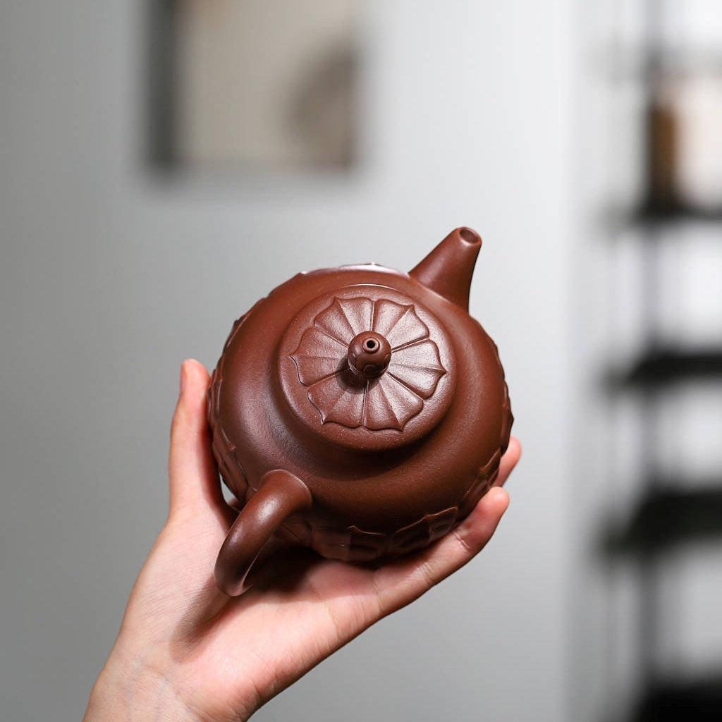 SILINE Master Handmade Yixing Zisha Clay Teapot -390ml,Zini 国工吴伟明,莲莲高升
