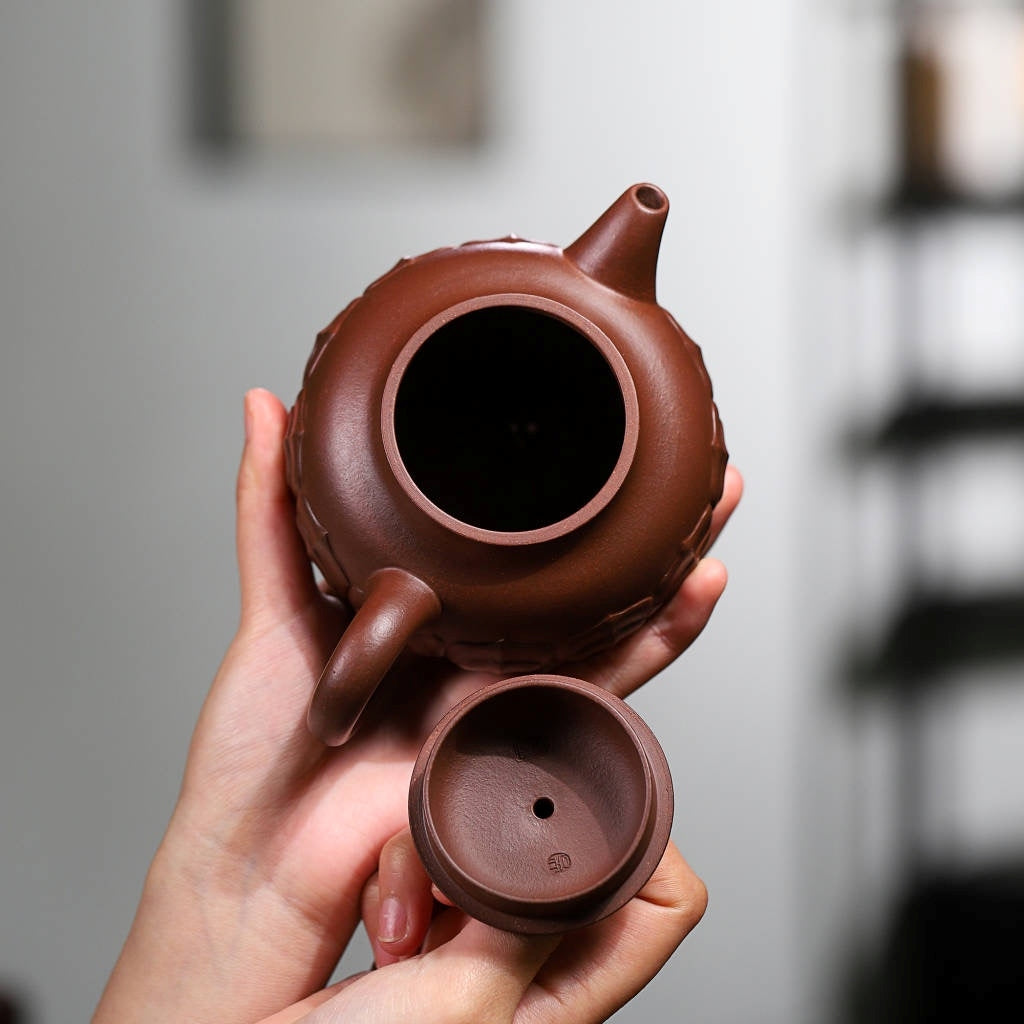 SILINE Master Handmade Yixing Zisha Clay Teapot -390ml,Zini 国工吴伟明,莲莲高升