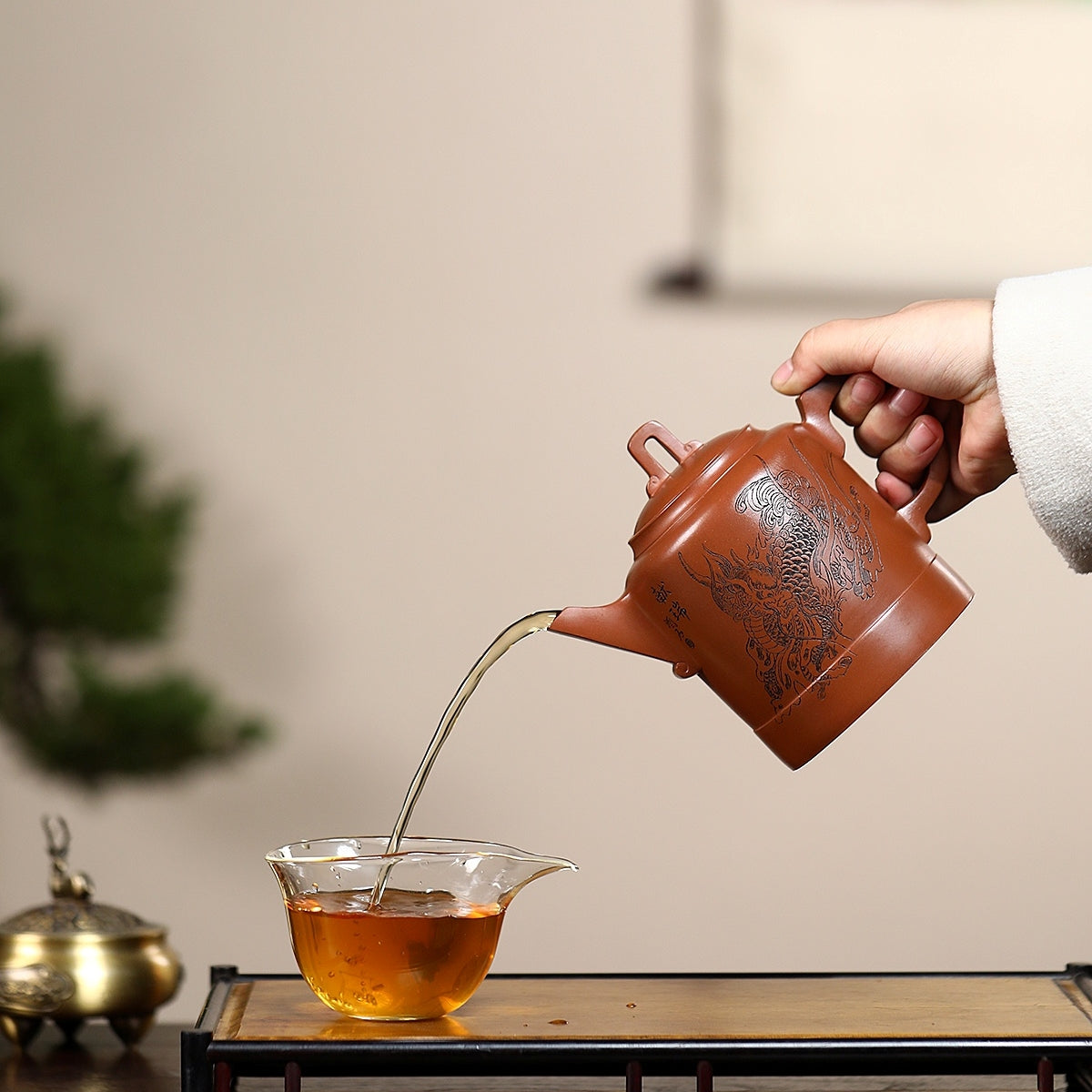 SILINE Professor Master Handmade Yixing Zisha Clay Teapot -530ml,Zini 正高尹祥明,大汉雄风