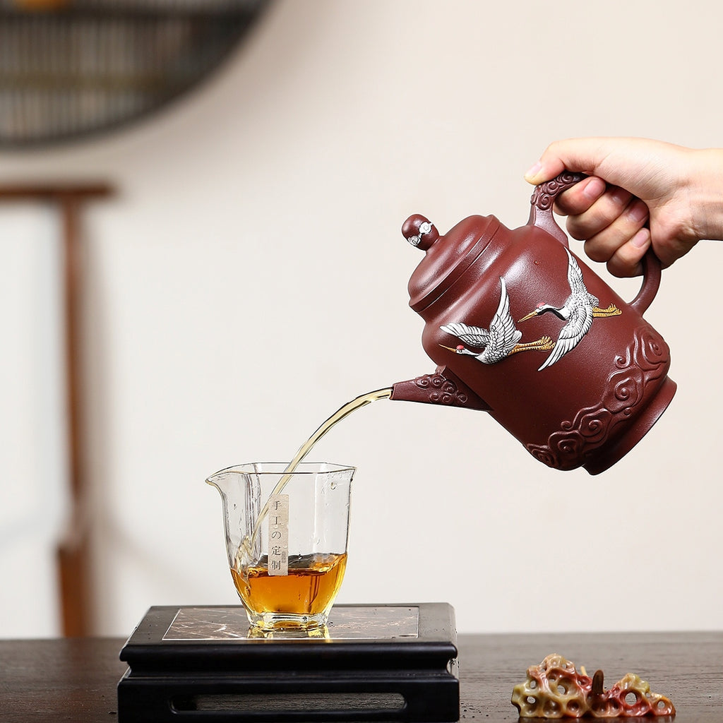SILINE Professor Master Handmade Yixing Zisha Clay Teapot -950ml,Zini 正高尹祥明,云柱·紫气东来