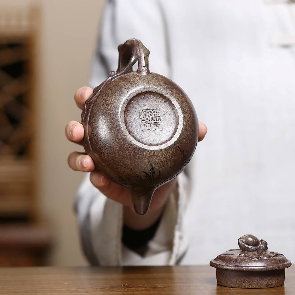 SILINE Senior Master Handmade Yixing Zisha Clay Teapot -240ml,Duanni 高工范永芳,寿桃壶