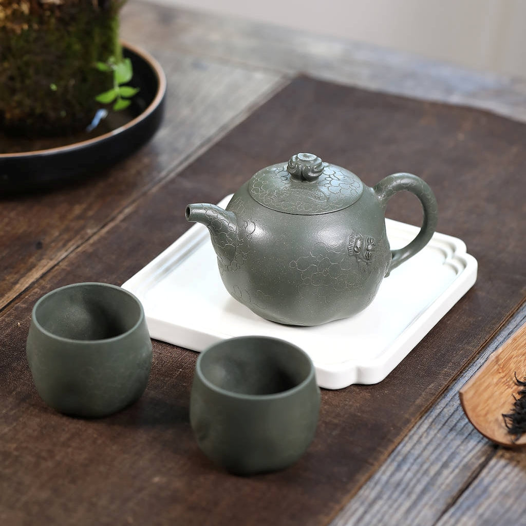 SILINE Senior Master Handmade Yixing Zisha Clay Teapot -350ml,Duanni 高工范永芳,龙供春·套壶