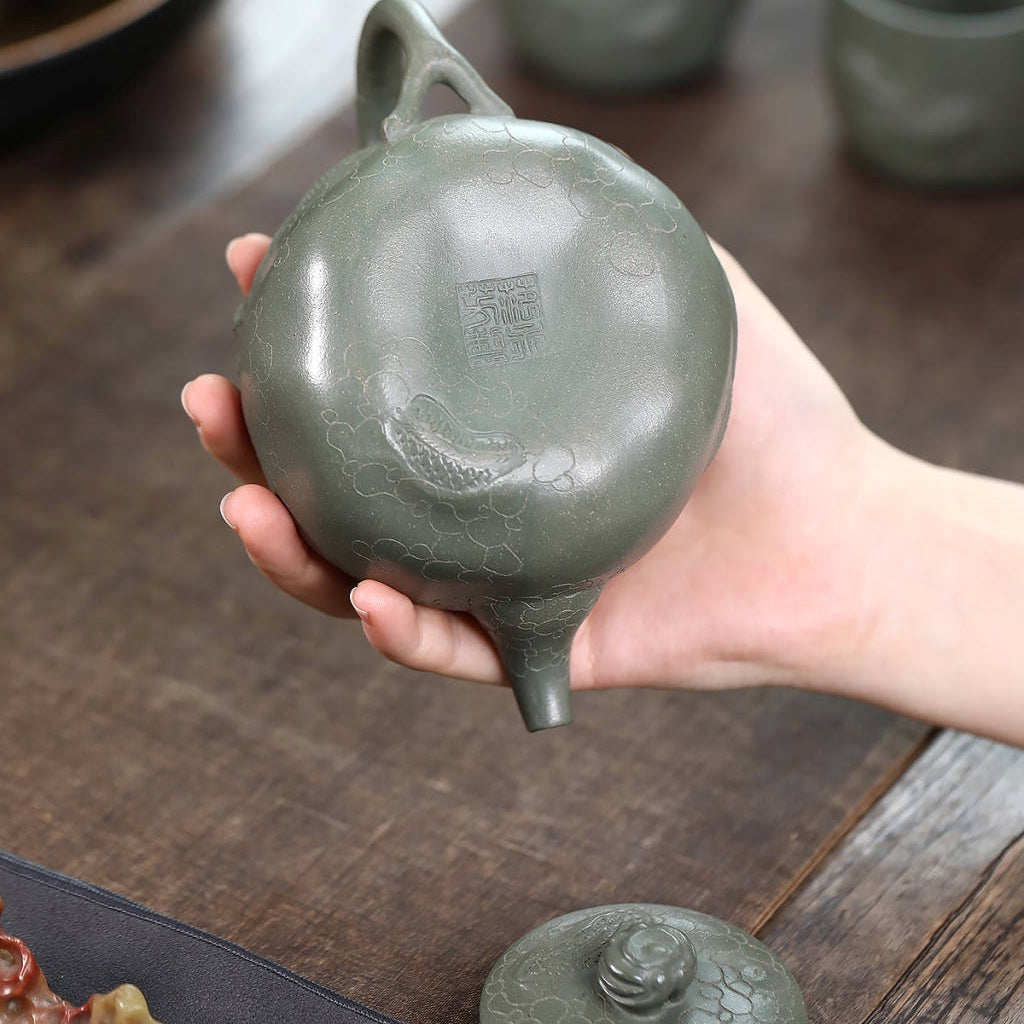 SILINE Senior Master Handmade Yixing Zisha Clay Teapot -350ml,Duanni 高工范永芳,龙供春·套壶