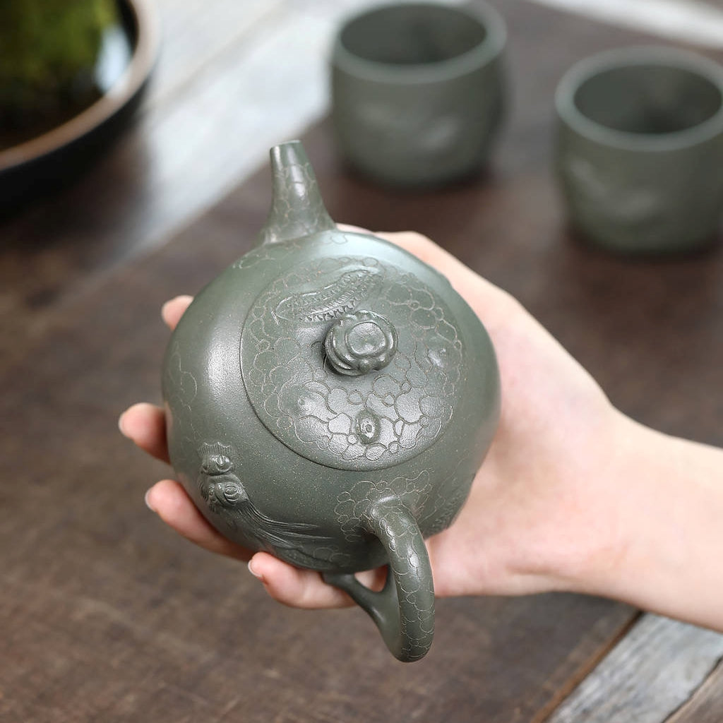 SILINE Senior Master Handmade Yixing Zisha Clay Teapot -350ml,Duanni 高工范永芳,龙供春·套壶
