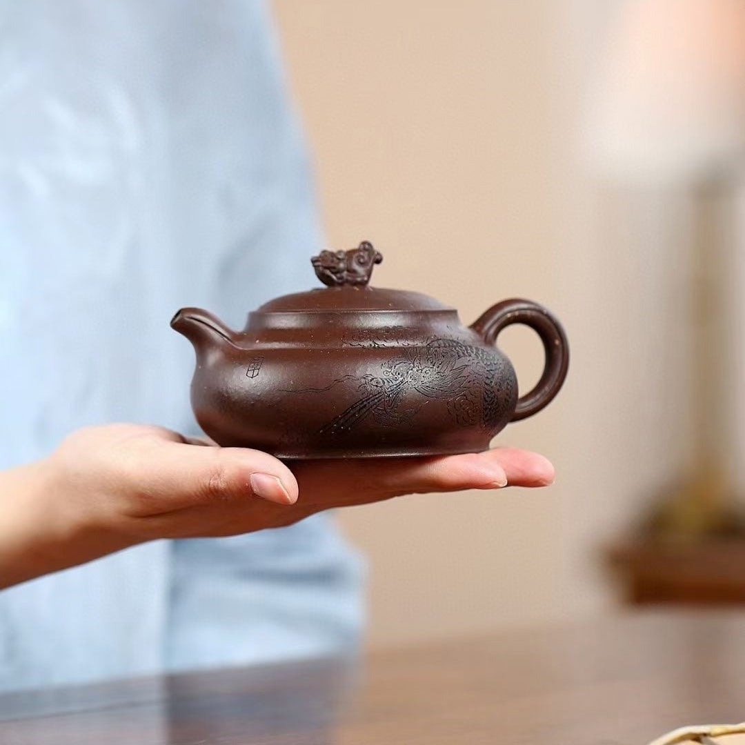 SILINE Senior Master Handmade Yixing Zisha Clay Teapot -230ml,Duanni 高工张暗军,螭吻