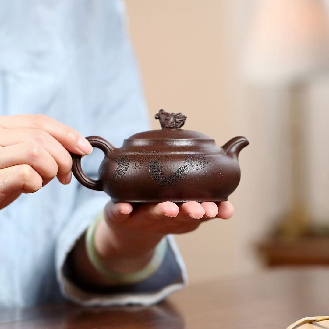 SILINE Senior Master Handmade Yixing Zisha Clay Teapot -230ml,Duanni 高工张暗军,螭吻