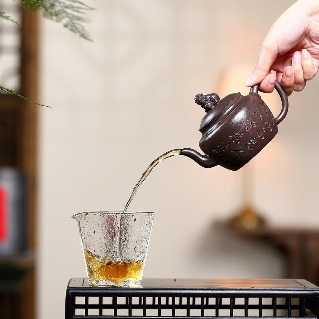 SILINE Senior Master Handmade Yixing Zisha Clay Teapot -300ml,Duanni 高工张暗军,狮灯