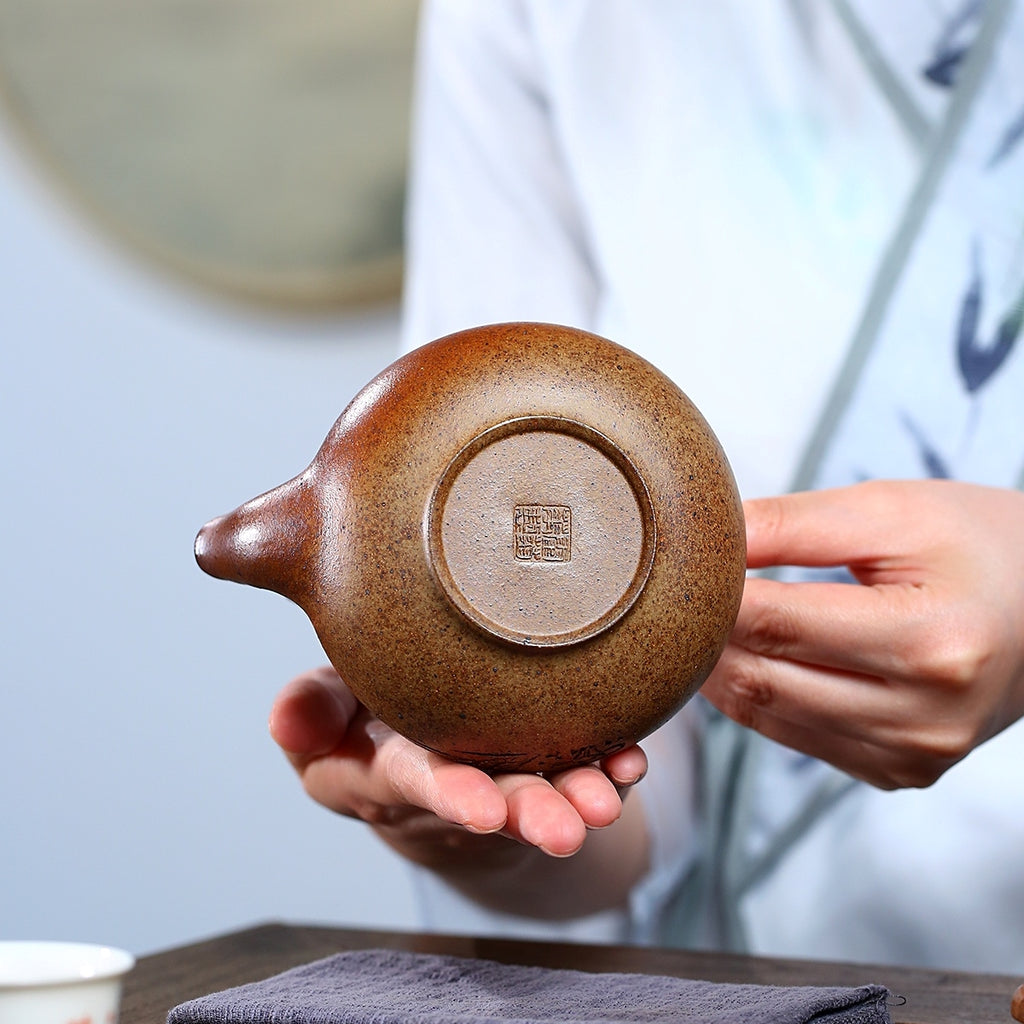 SILINE Master Handmade Yixing Zisha Clay Teapot -250ml,Duanni 国工霍菊华,幽兰提梁