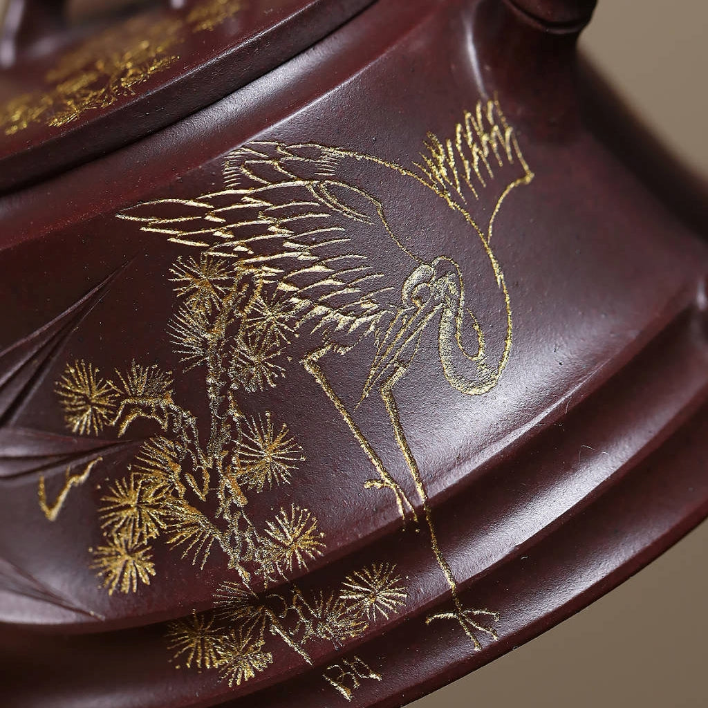 SILINE Senior Master Handmade Yixing Zisha Clay Teapot -200ml,Zini 高工范永芳,竹节柱瓢