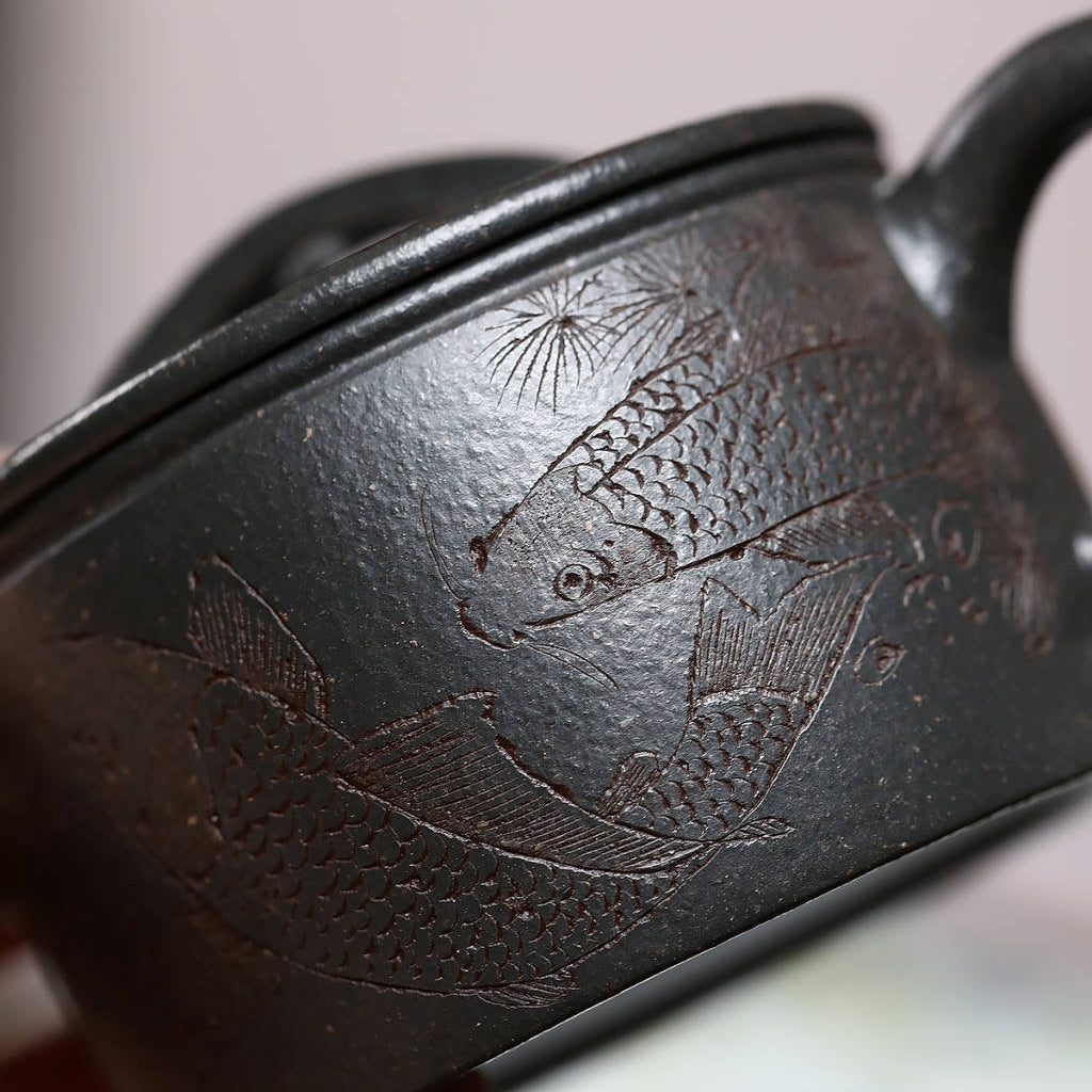 SILINE Senior Master Handmade Yixing Zisha Clay Teapot -160ml,Heini 高工范永芳,汉瓦