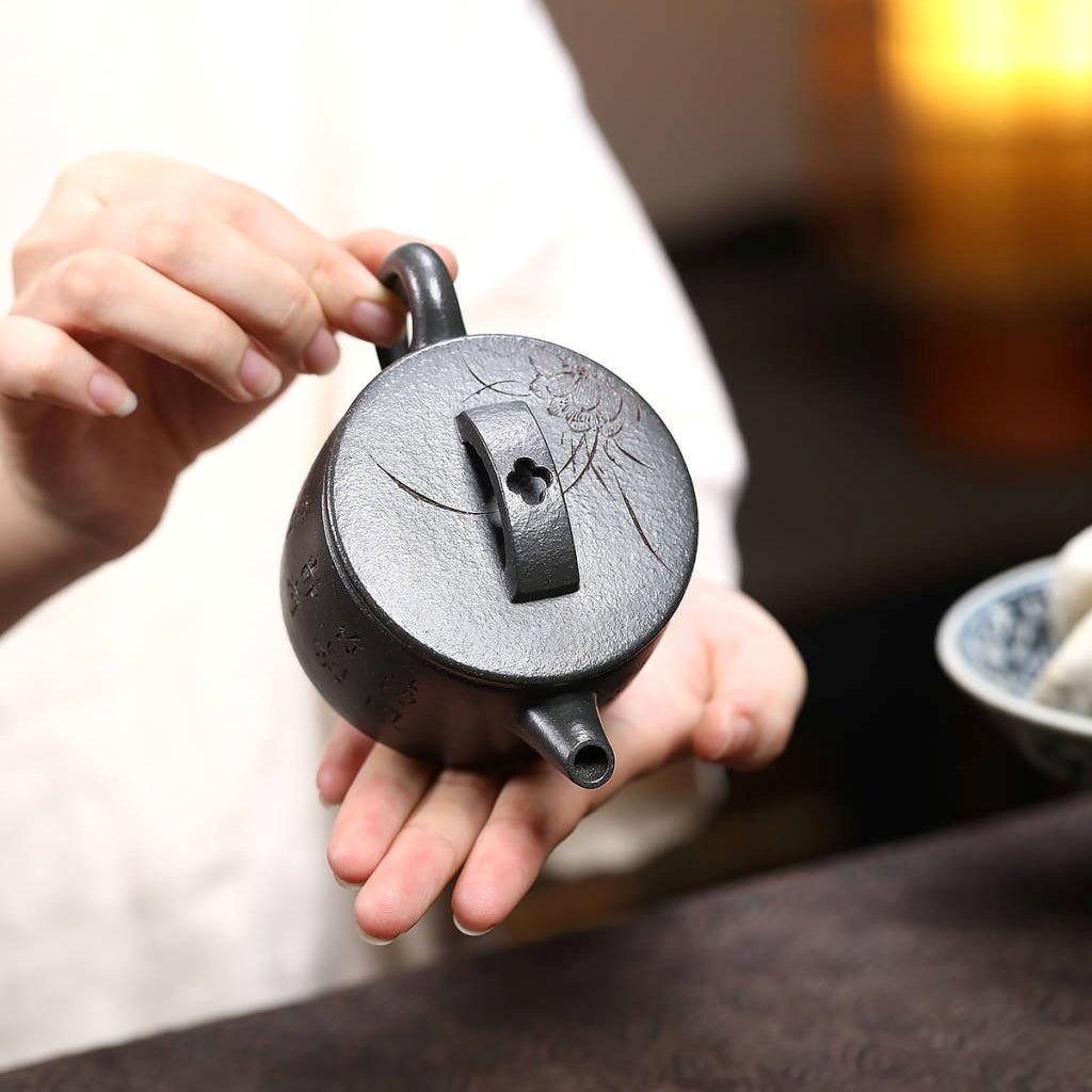 SILINE Senior Master Handmade Yixing Zisha Clay Teapot -160ml,Heini 高工范永芳,汉瓦