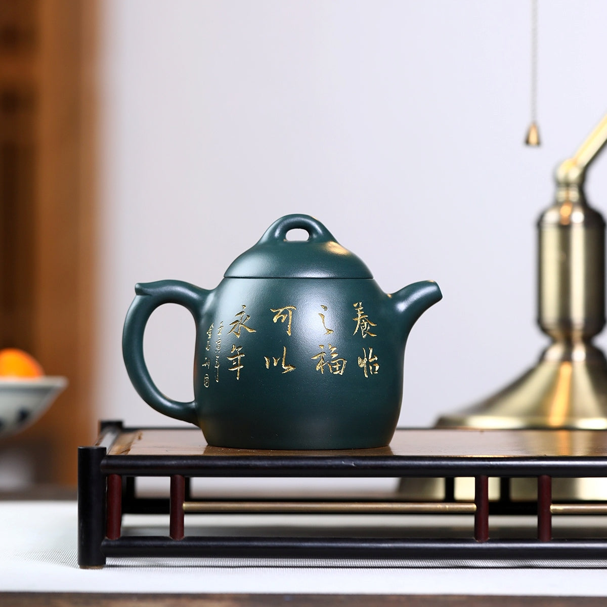 SILINE Master Handmade Yixing Zisha Clay Teapot -320ml,Luni 国工周洪明,秦权·松鹤延年