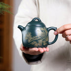 SILINE Master Handmade Yixing Zisha Clay Teapot -320ml,Luni 国工周洪明,秦权·松鹤延年