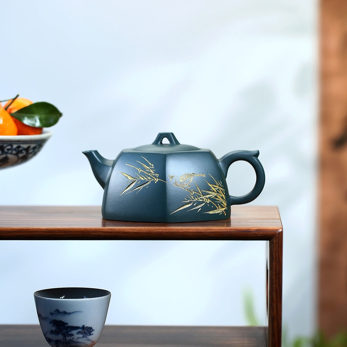 SILINE Master Handmade Yixing Zisha Clay Teapot -280ml,Luni 国工周洪明,六方井栏