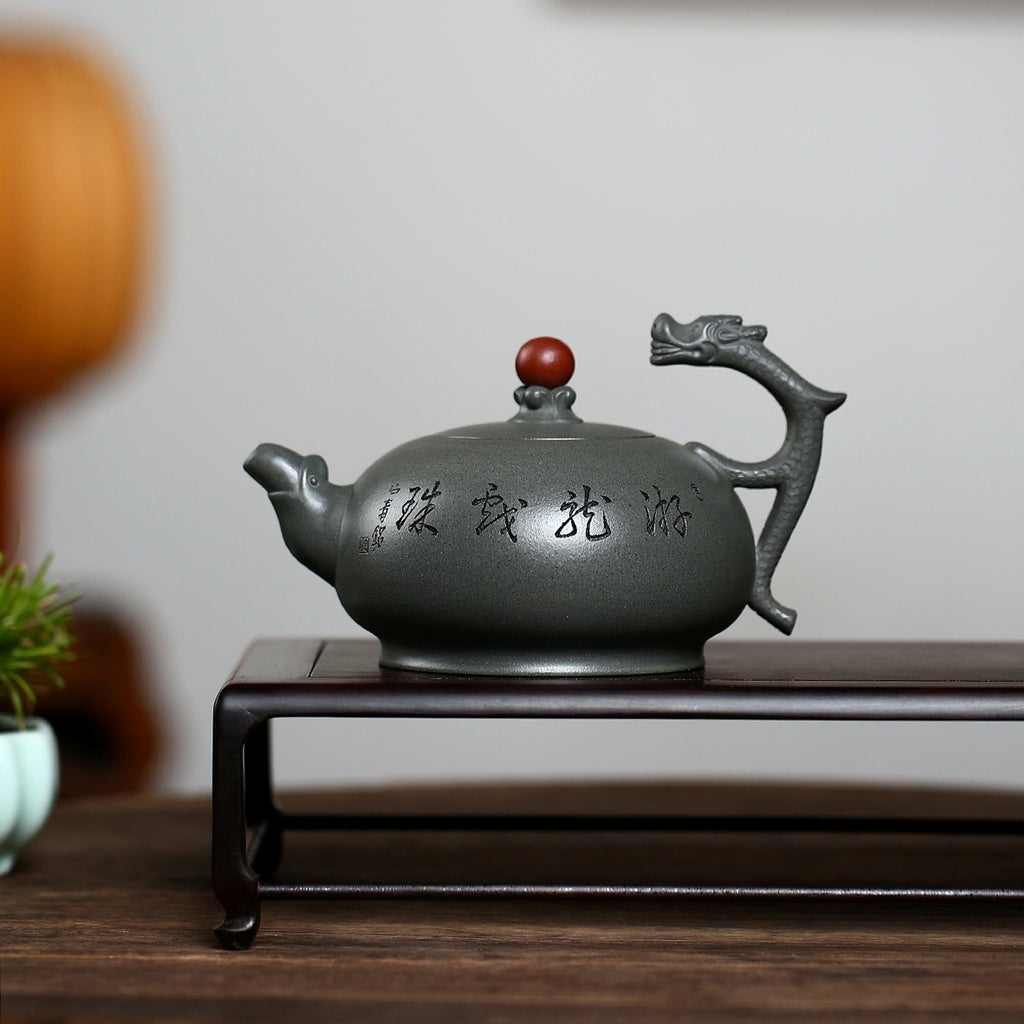 SILINE Master Handmade Yixing Zisha Clay Teapot -450ml,Duanni 国工吴卫平,游龙戏珠