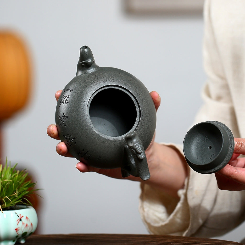 SILINE Master Handmade Yixing Zisha Clay Teapot -450ml,Duanni 国工吴卫平,游龙戏珠
