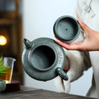 SILINE Master Handmade Yixing Zisha Clay Teapot -370ml,Duanni 国工吴卫平,祥龙虚扁