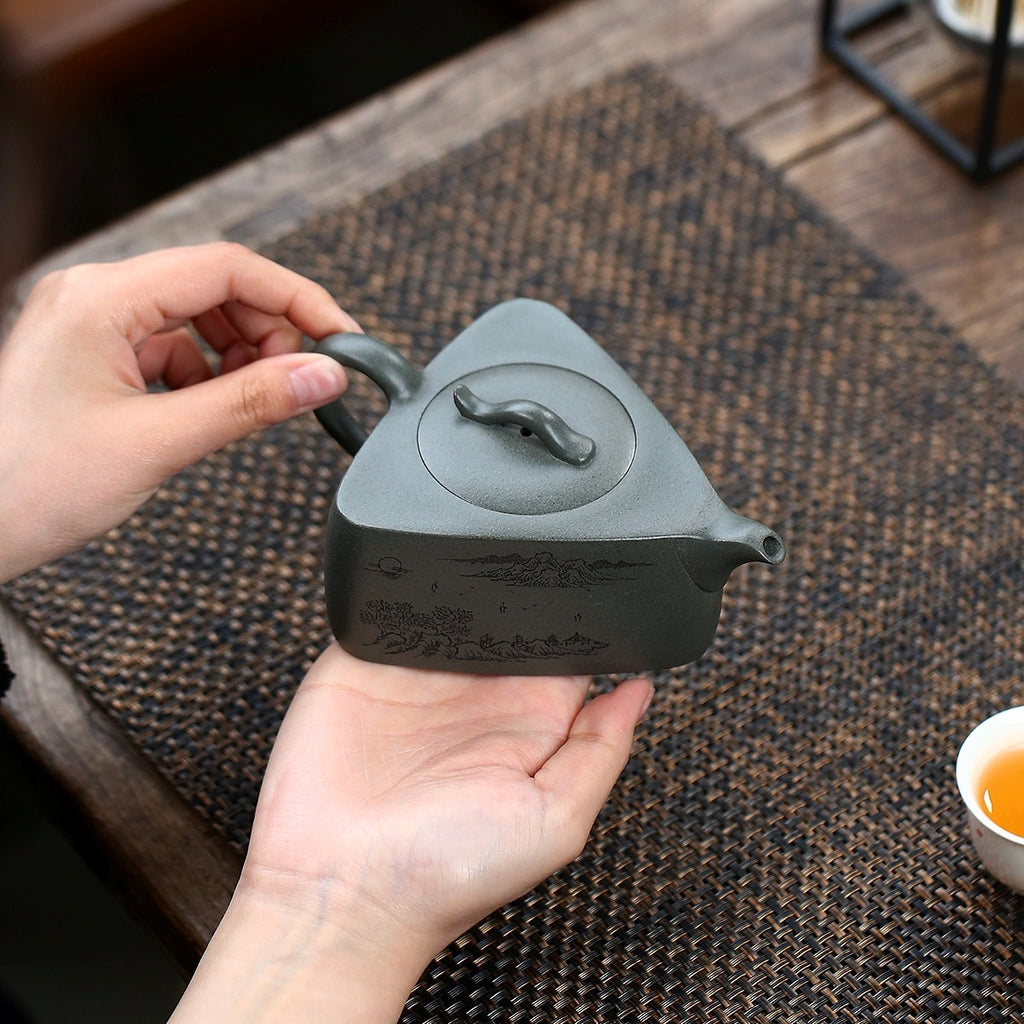 SILINE Master Handmade Yixing Zisha Clay Teapot -300ml,Duanni 国工吴卫平,长乐