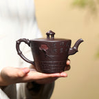 SILINE Professor Master Handmade Yixing Zisha Clay Teapot -350ml,Zini 正高眭龙俊,祥竹