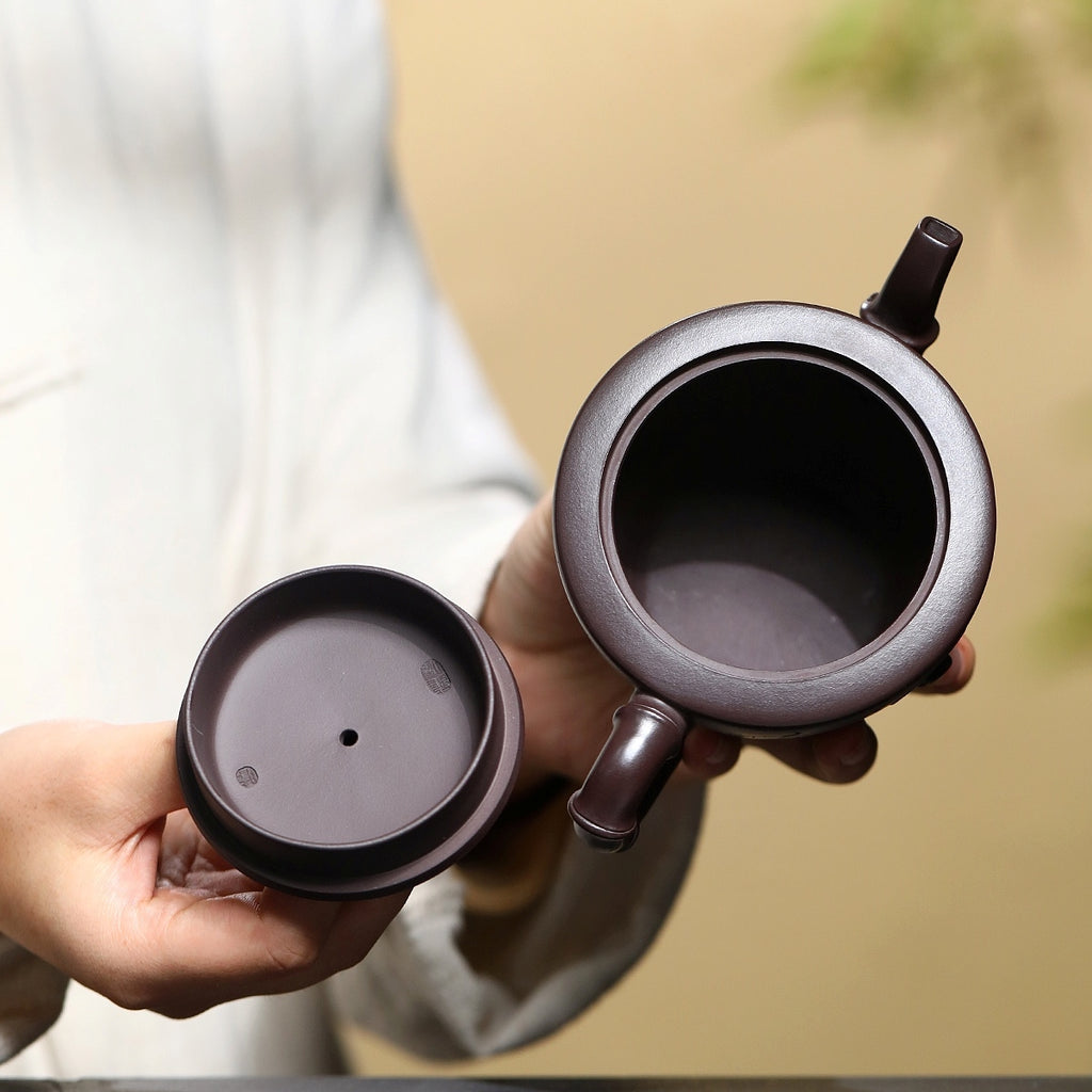 SILINE Professor Master Handmade Yixing Zisha Clay Teapot -350ml,Zini 正高眭龙俊,祥竹