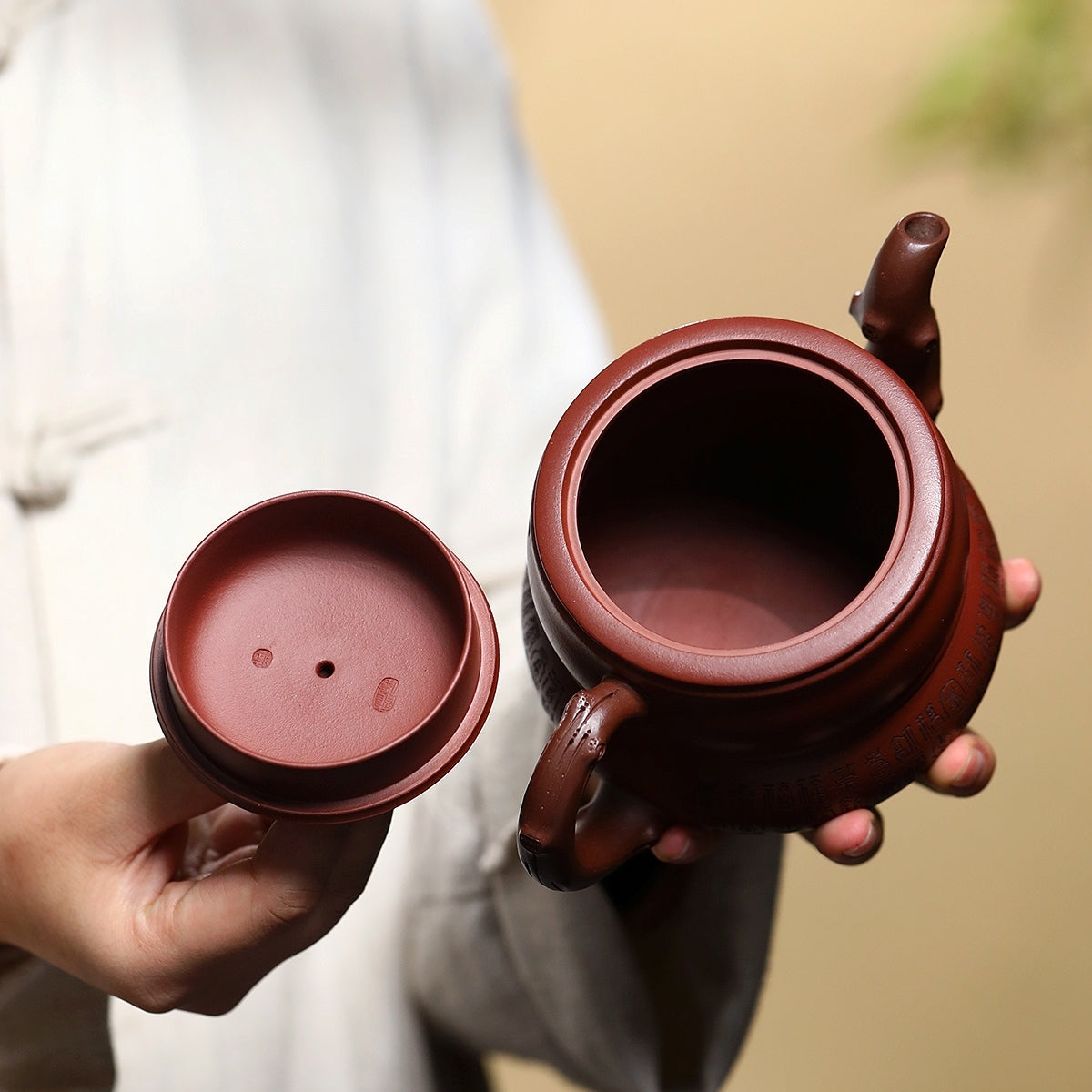 SILINE Professor Master Handmade Yixing Zisha Clay Teapot -500ml,Zini 正高眭龙俊,百福葫芦