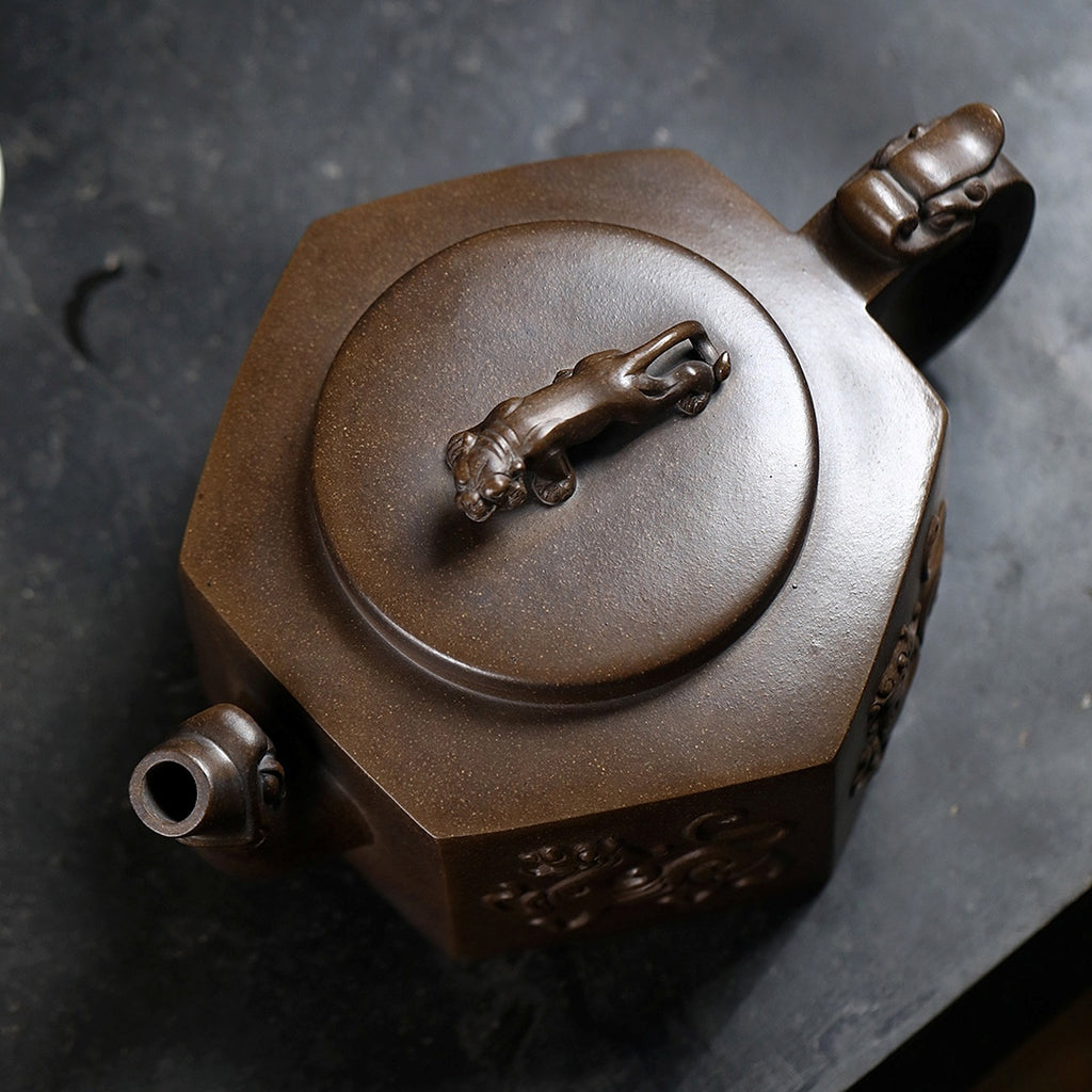 SILINE Professor Master Handmade Yixing Zisha Clay Teapot -1500ml,Zini 正高眭龙俊,龙行虎变